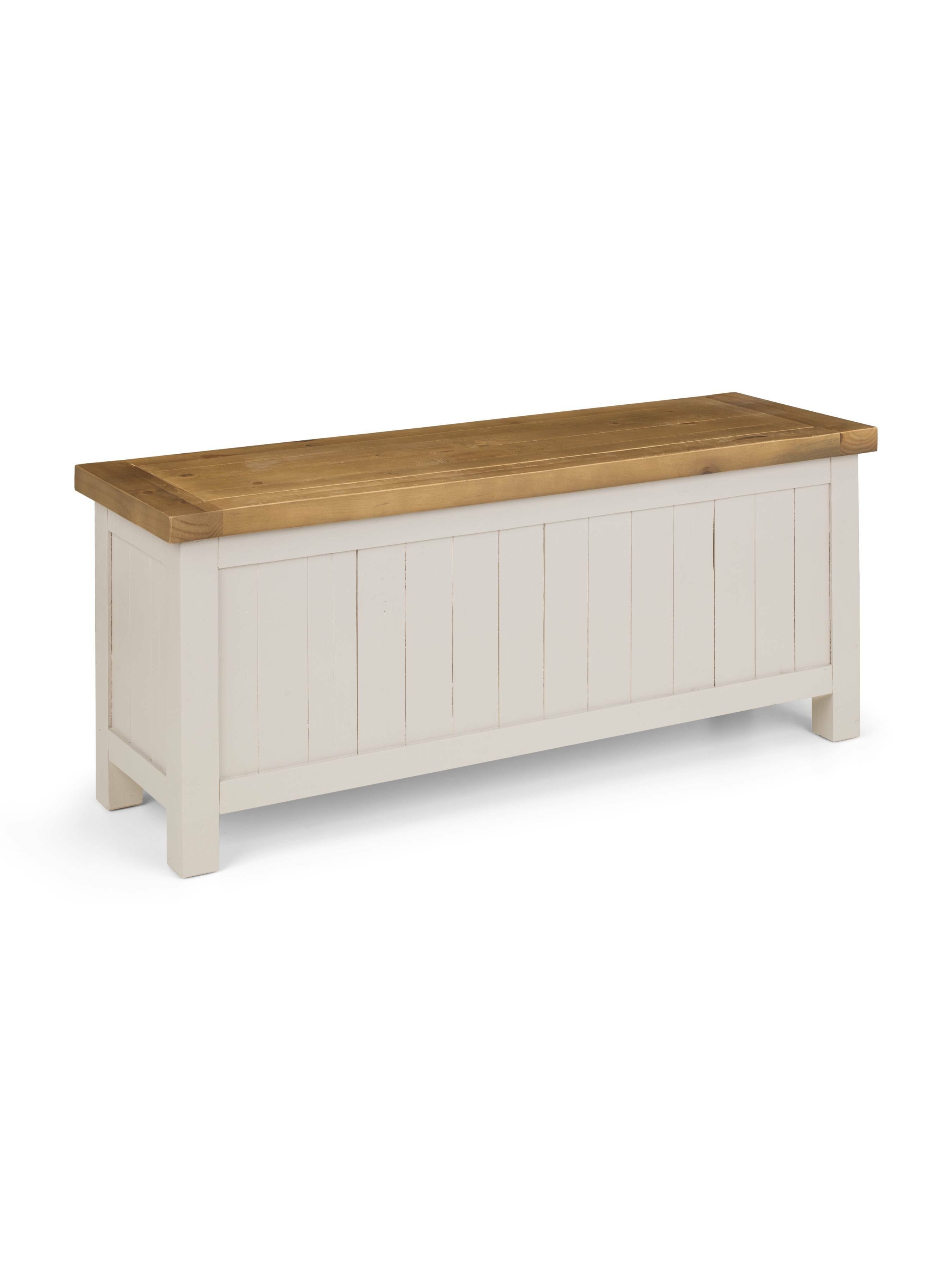 Maple Grey Pine Wood Storage Bench